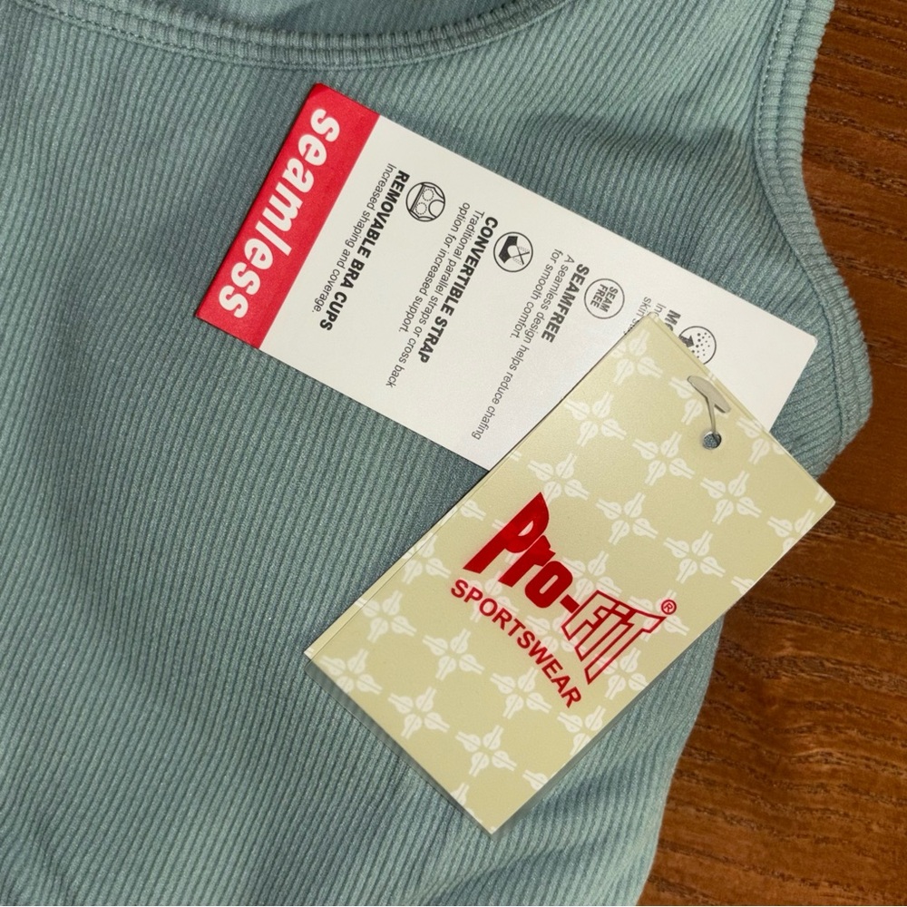 Pro-Fit Sportswear Seamless Sports Bra in Light Blue - Picture 1 of 7